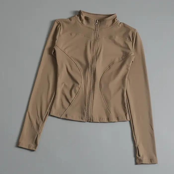 Veste de sport zip-up pour femme Gym Fitness - Veste d'entraînement recadrée pour le yoga et la course