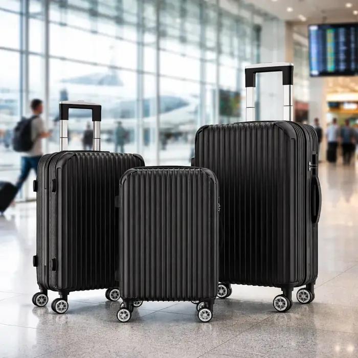Set de 3 valises rigides ABS, bagage cabine, trolley voyage, 4 roues 360°, M 20'' L 24'' XL 28'', se