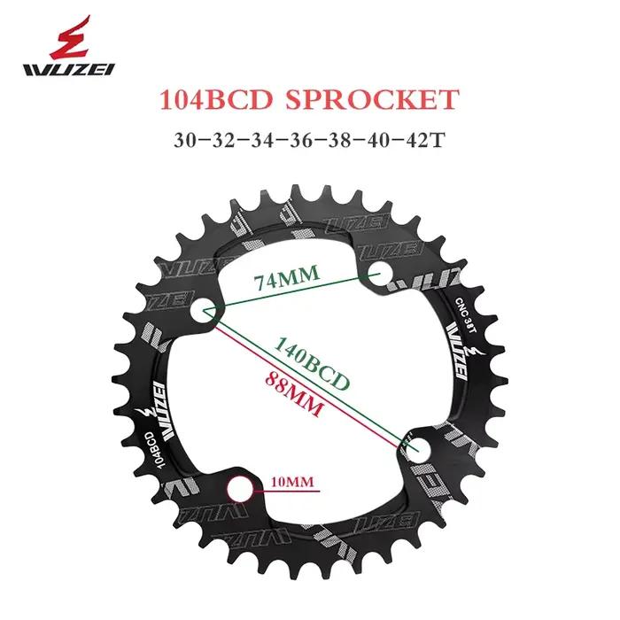 WUZEI 104BCD – chaîne ronde 30T 32T 34T 36T 38T 40T 42T 44T 46T 48T 50T 52T, roue à chaîne étroite e