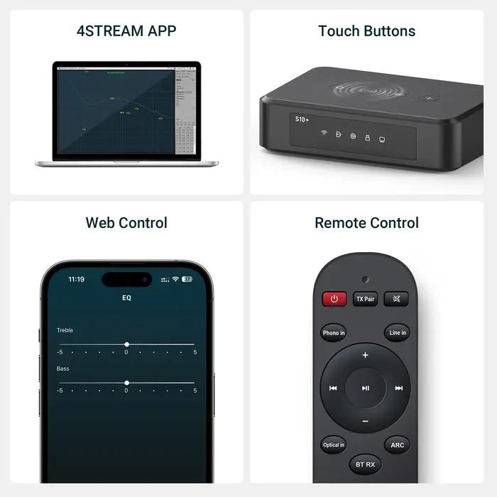 Récepteur audio Arylic S10 + WiFi Bluetooth 5.0, module de circuit récepteur de musique stéréo domes