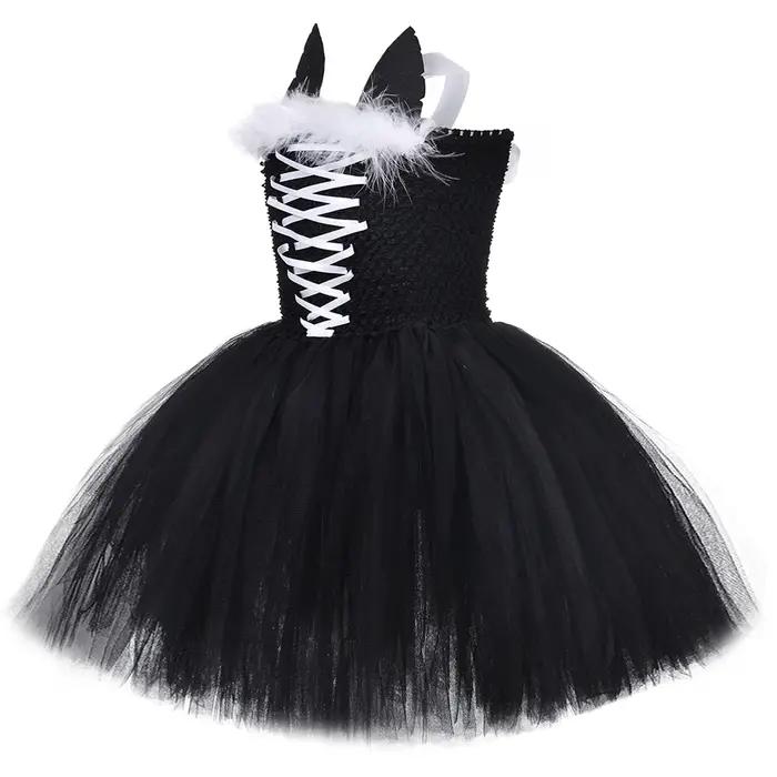 Robe tutu chat noir pour filles, costumes de carnaval et d'Halloween pour enfants, déguisement anima