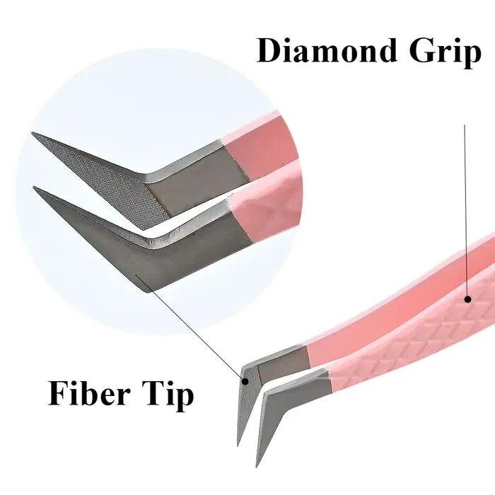 LAGEE pince à épiler extension de cils volume précis luxe diamant poignée 420 acier inoxydable haute