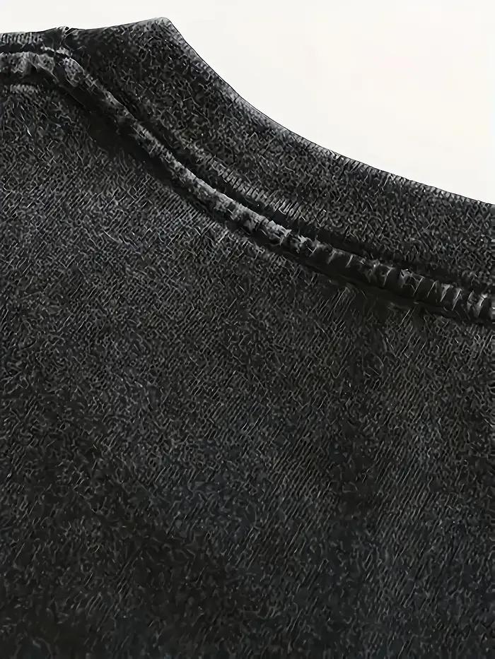 Lavé à la mode Cool imprimé 100% coton hommes femmes T-shirt été automne quotidien Sports de plein a