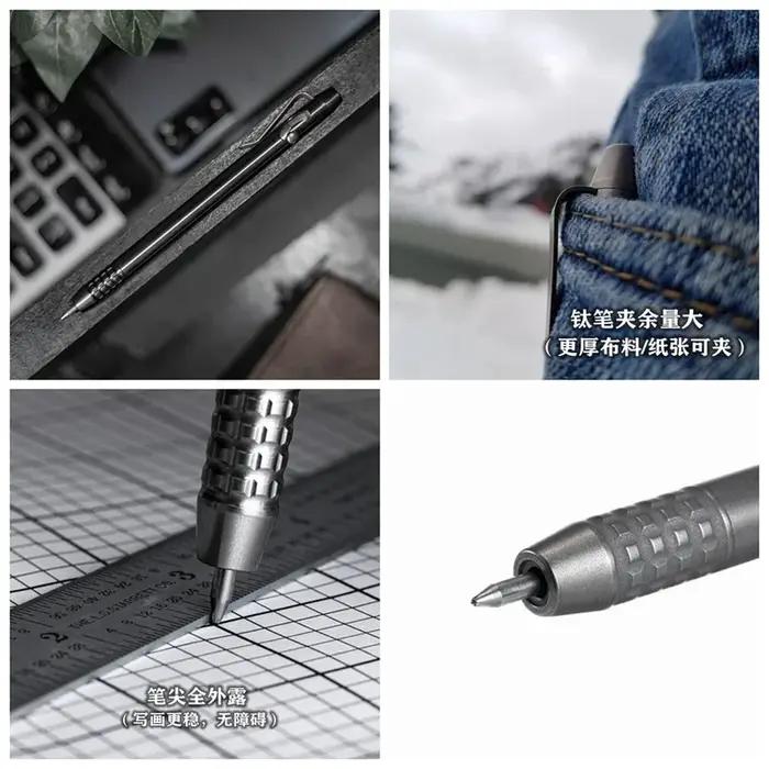 EDC-Stylo en alliage de titane, multifonctionnel, portable, avec écriture professionnelle, outils d'