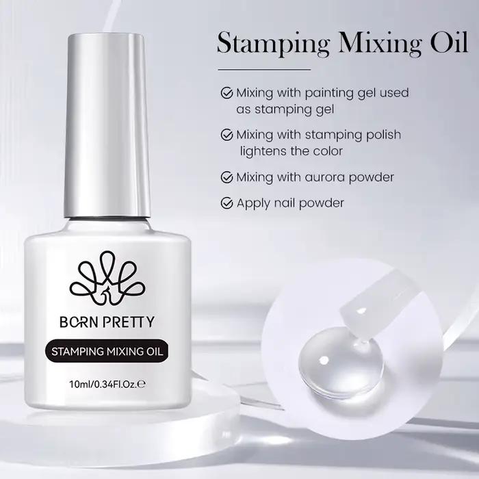 BORN PRETTY 10ml estampage mélange peinture à l'huile Gel estampage vernis poudre mélange et appliqu