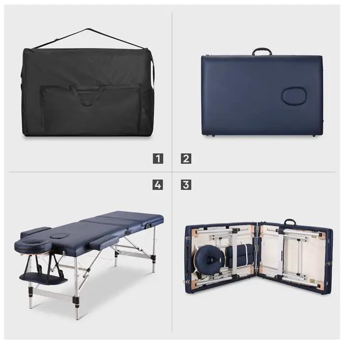 Table de Énergie Portable, Lit de Tatouage, Spa, Esthétique, Réglable, Professionnel, 3 Pieds en Alu
