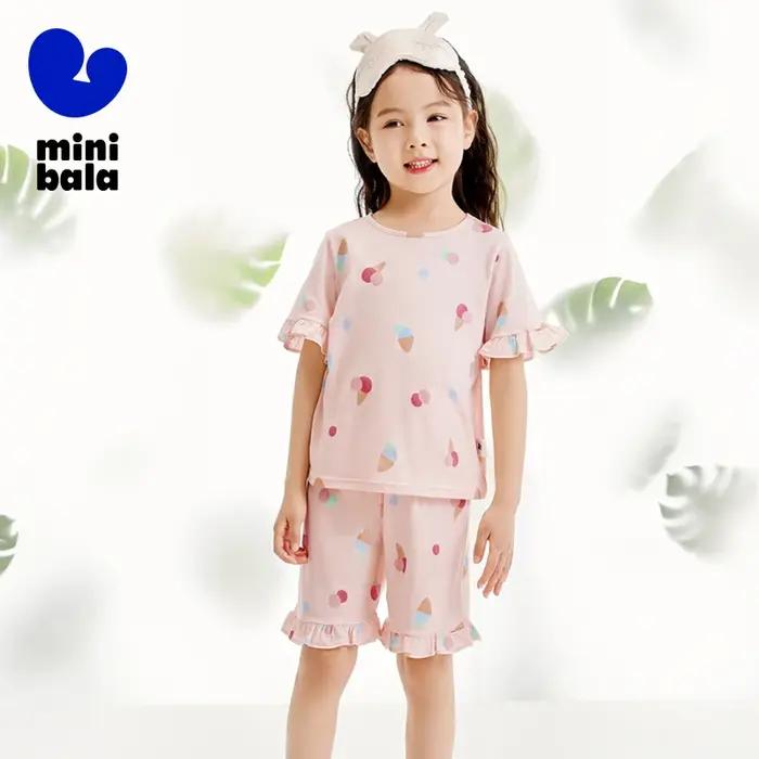 Mini Bala Homewear Set pour enfants, pyjama respirant, pur coton, vêtements d'intérieur d'été, unise
