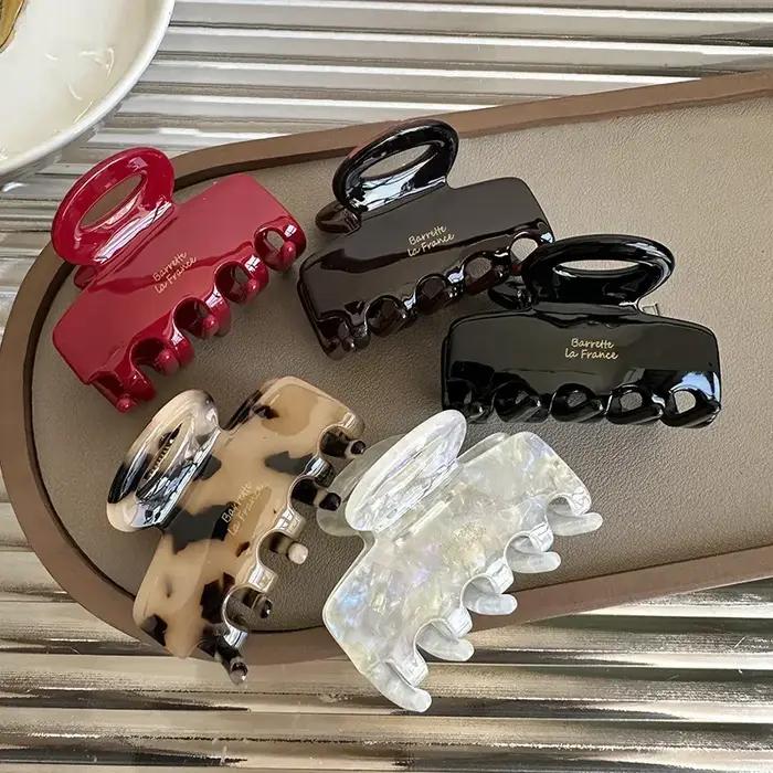 Pinces à cheveux rouges en acétate de 5.5cm de Long, pour filles et femmes, accessoires pour cheveux
