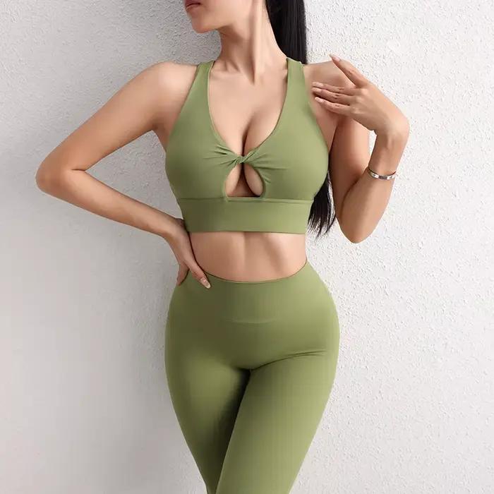SOISOU-Soutien-gorge à col licou pour femme, haut court de yoga, sport, coussin de poitrine le plus