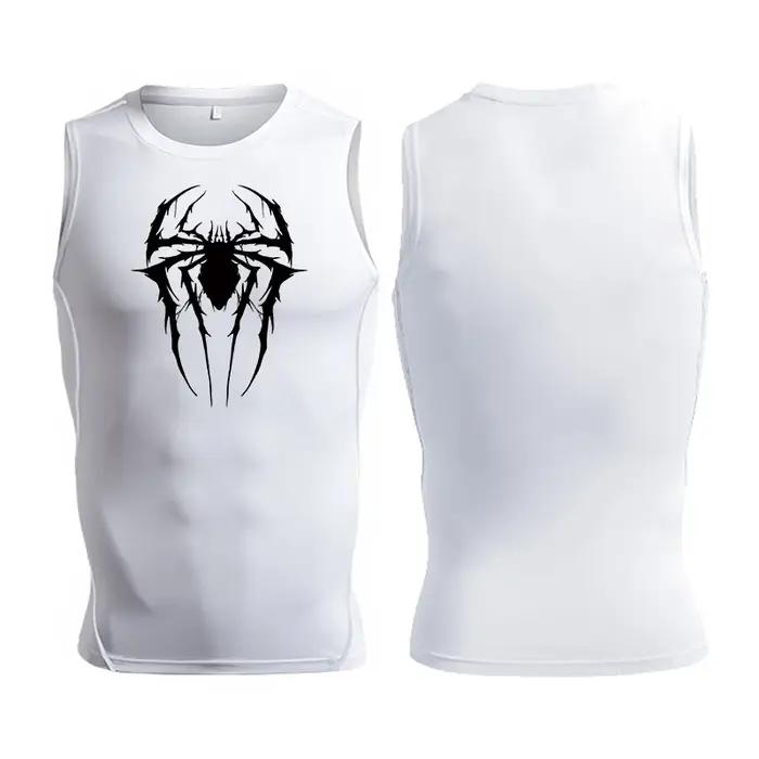 Débardeur imprimé araignée pour hommes, chemise de Compression sans manches à séchage rapide, gilet