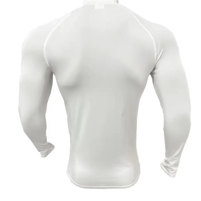 Fitness Compression Sport T-shirt Gym course exercice élastique manches longues sweat demi zip haut