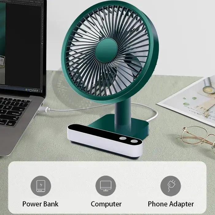 Ventilateur de bureau oscillant Rechargeable USB, 4 réglages de vitesse, Mini ventilateur de refroid