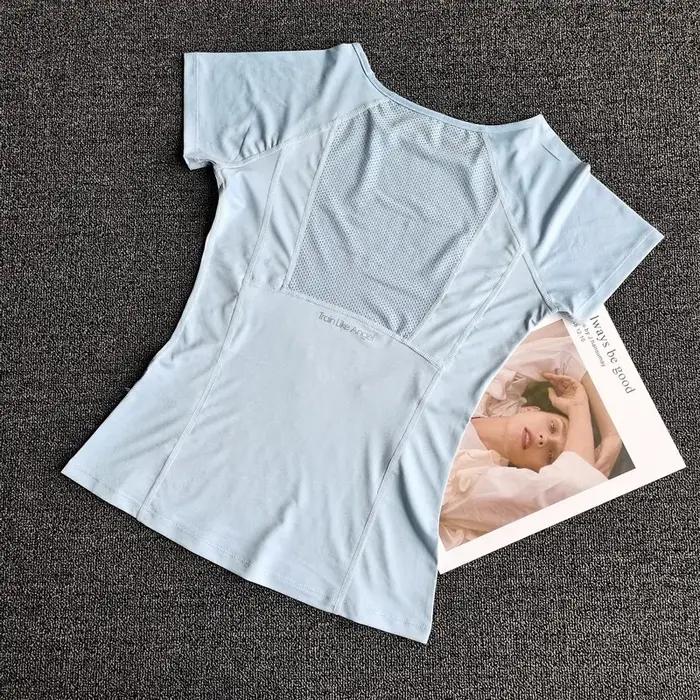 Chemise de sport plein air femme Yoga Fitness - T-Shirt course entraînement vêtements exercice respirant