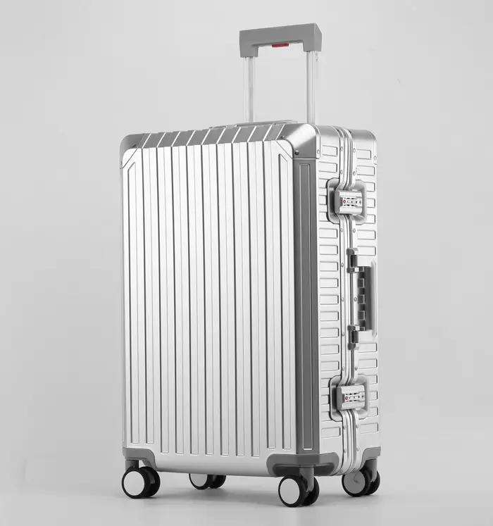 Ensembles de bagages durables grande capacité 2026 – Valises 100 % aluminium avec roues pour femmes,