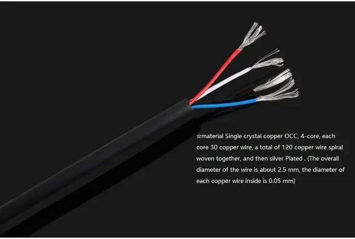 Câble audio programmable BALAN, noir OCC, 4.4mm, adapté pour B & W Bowers & Wilkins P5 série 2 P5 sa