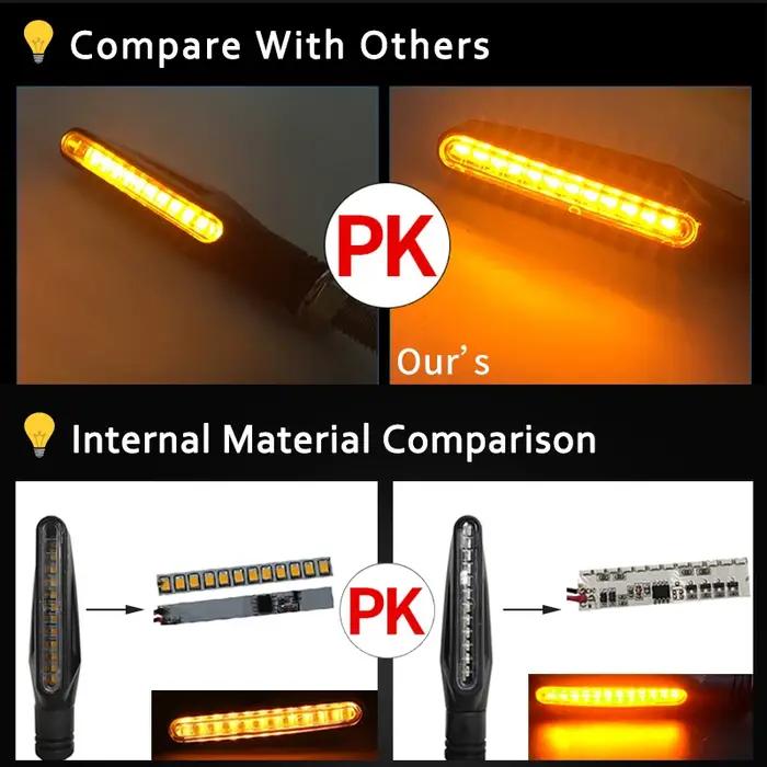 Clignotants LED pour motos, 12 x 335SMD, 2 ou 4 pièces, indicateur lumineux pliable, 12V, IP67 clign